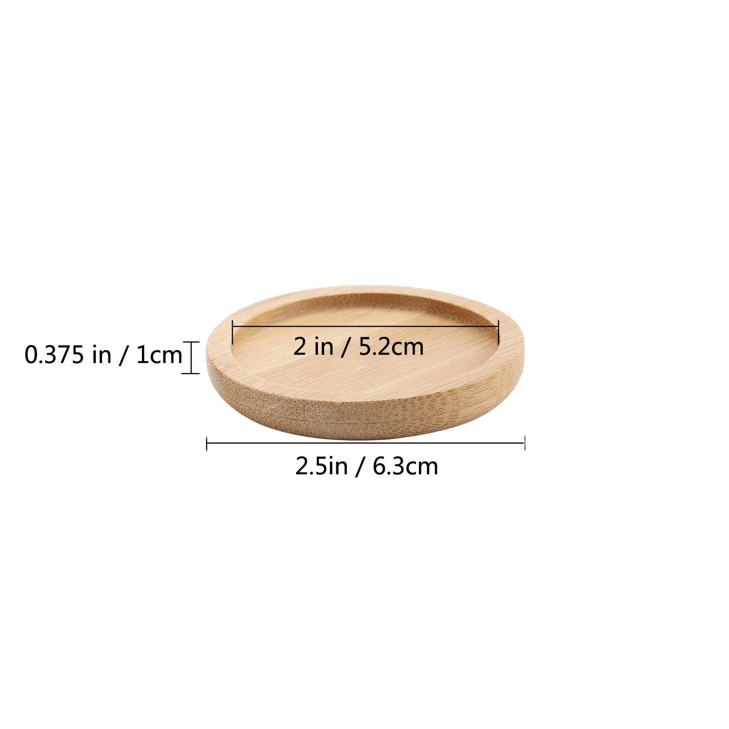 6 Pack Bamboo Plant Saucers - 12.5 x 11.5 x 1cm Round Plant Trays for Succulents, Flowers, Indoor & Outdoor Use - Perfect for Drainage, Decoration and Plant Protection
