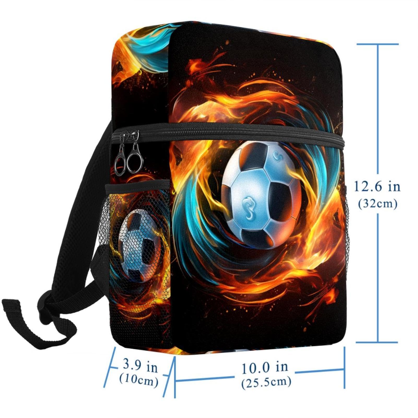 Best Travel Backpack for Women & Men - Lightweight Durable Hiking Backpack with Flaming Football Design - Perfect for Camping, School & Outdoor Adventures