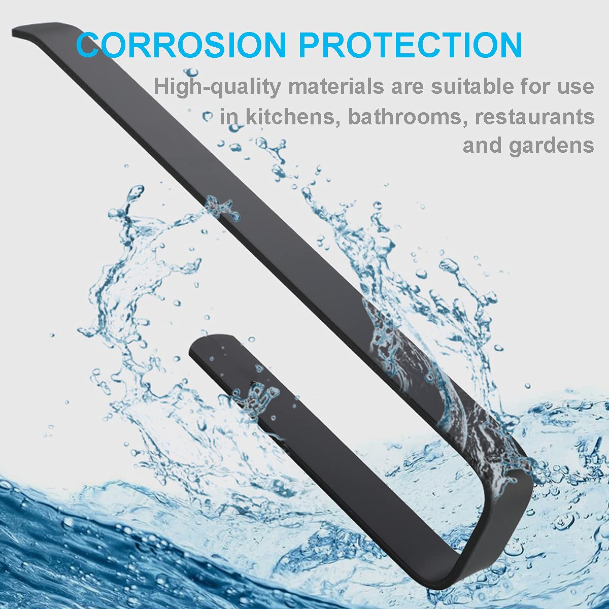 Under Cabinet Paper Towel Holder - Self Adhesive Matte Black Set of 2, 13 Inch Durable Aluminum Alloy - Perfect for Kitchen, Bathroom, Patio & RV Use