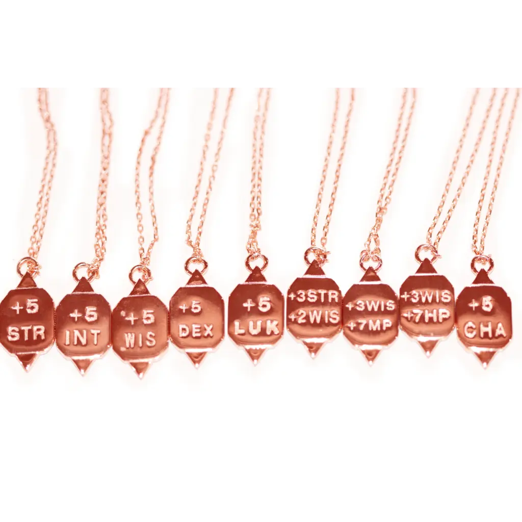 RPG Stat Pendant Necklace - D&D Character Attribute Charm for Tabletop Gaming & Cosplay - Perfect for Gifts & Roleplaying Scenes