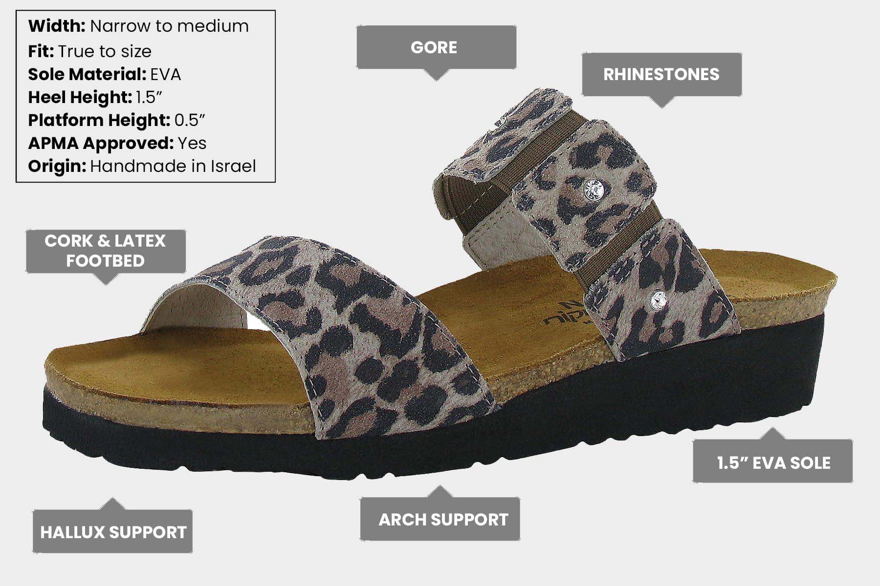 NAOT Women's Ashley Comfort Sandals - Arch Support & Cushioned Footbed for Walking, Travel & Everyday Wear