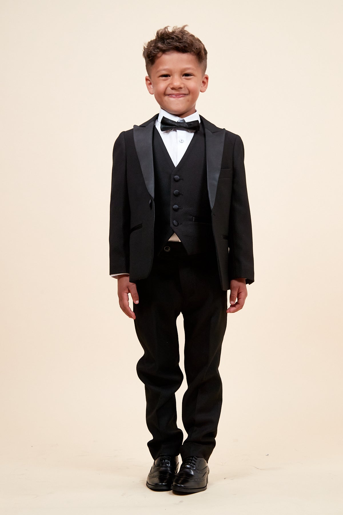DALTON Black Tuxedo 3-Piece Suit Set for Father and Son | Formal Wear for Weddings, Prom & Special Occasions