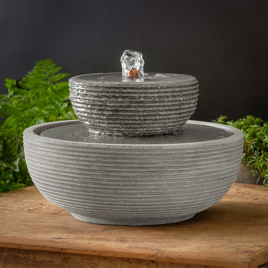 Campania International Ribbed Longport Fountain - Classic Outdoor Garden Water Feature for Patio, Yard, and Landscape Decor