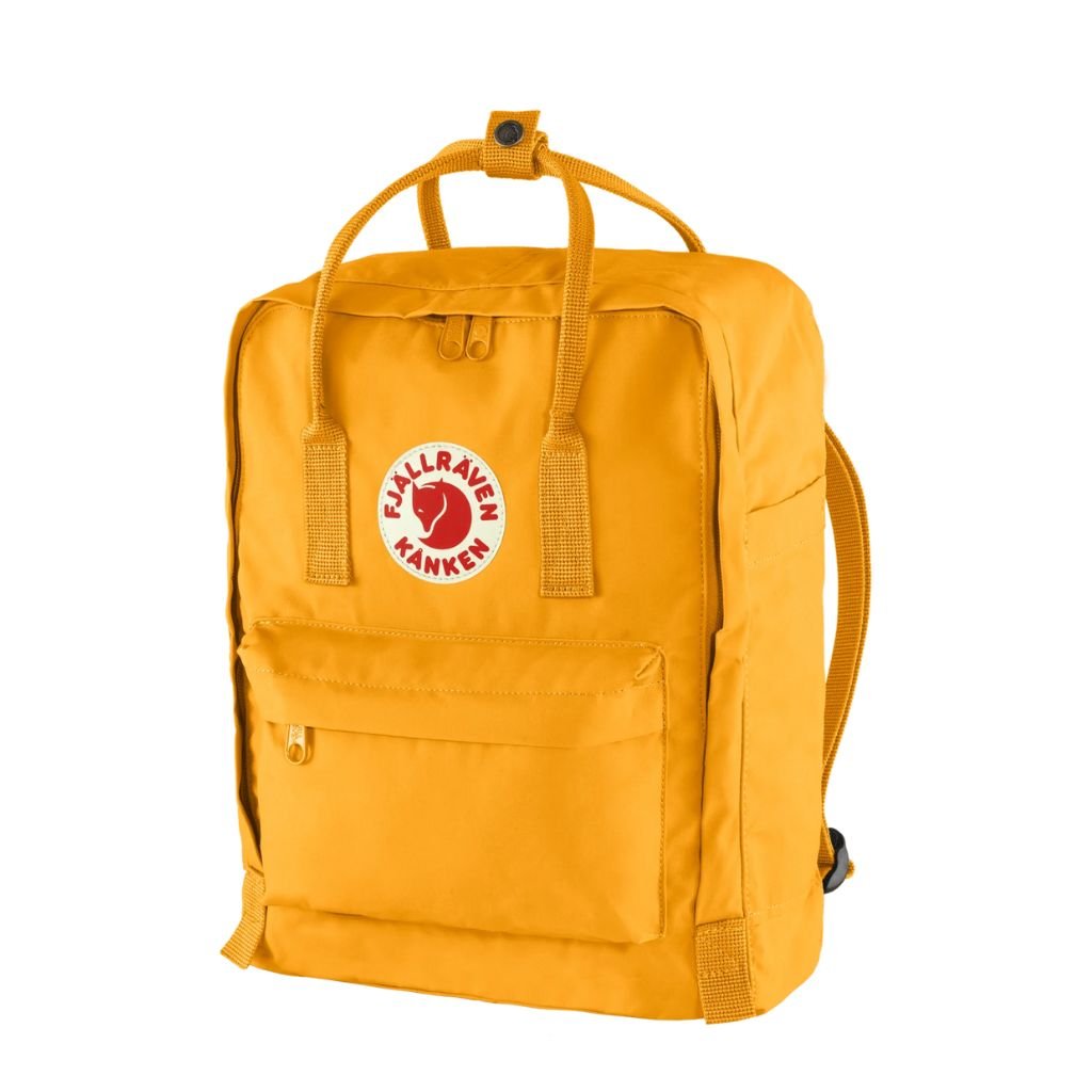 Fjallraven Kanken Backpack - Classic Laptop Backpack for School & Travel, Warm Yellow, Water-Resistant & Durable - Perfect for Students, Hiking & Daily Commute