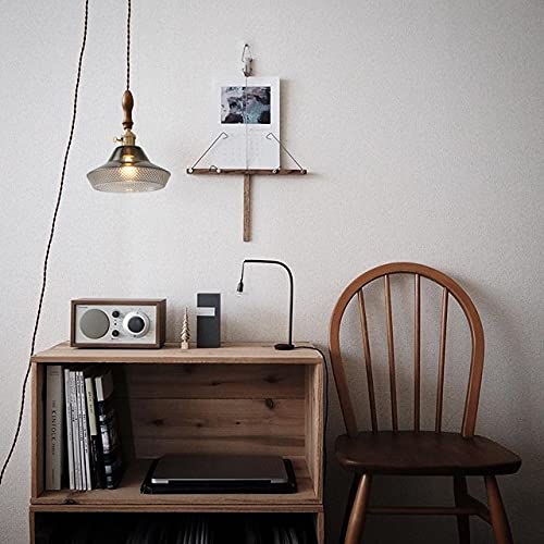 Nordic Style 15ft Brown Twisted Cord Pendant Light with E26 Base & Dimmer Switch - Grey Glass Shade for Loft, Restaurant, Laundry Room & Bar Decor (Bulb Not Included) | Modern Industrial Lighting Fixture for Kitchen Island, Dining Room & Commercial Spaces
