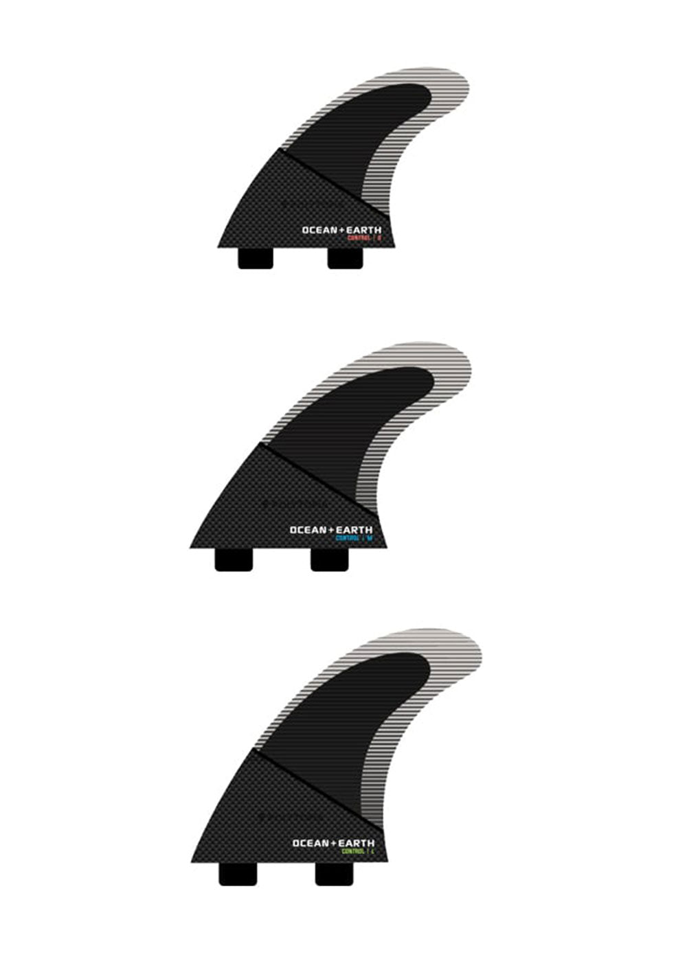 Ocean & Earth OE 2 Control Dual Tab Thruster Fins for Surfing - High Performance Surfboard Fins for Wave Control and Speed