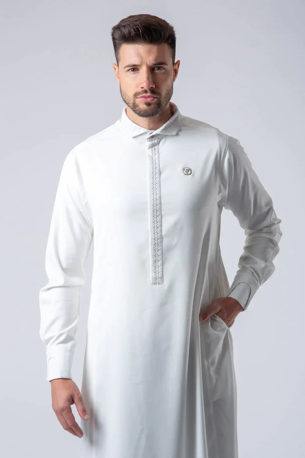 KDR2424 Al Ameer Boys Thobe Jubba - Premium White Islamic Robe for Kids - Perfect for Eid, Ramadan & Mosque Prayers