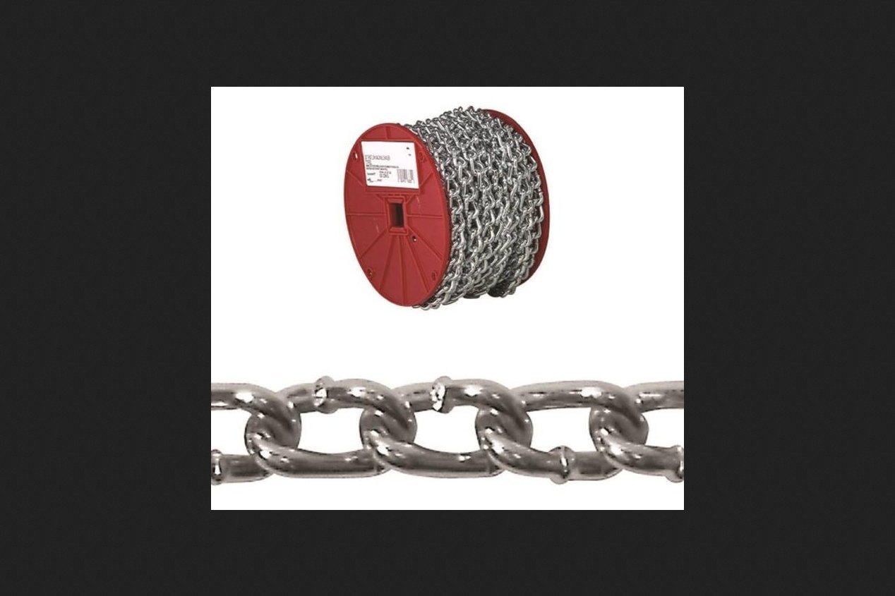 Campbell 0726627 #2 Trade Low Carbon Steel Twist Link Machine Chain - Zinc Plated, 0.15
