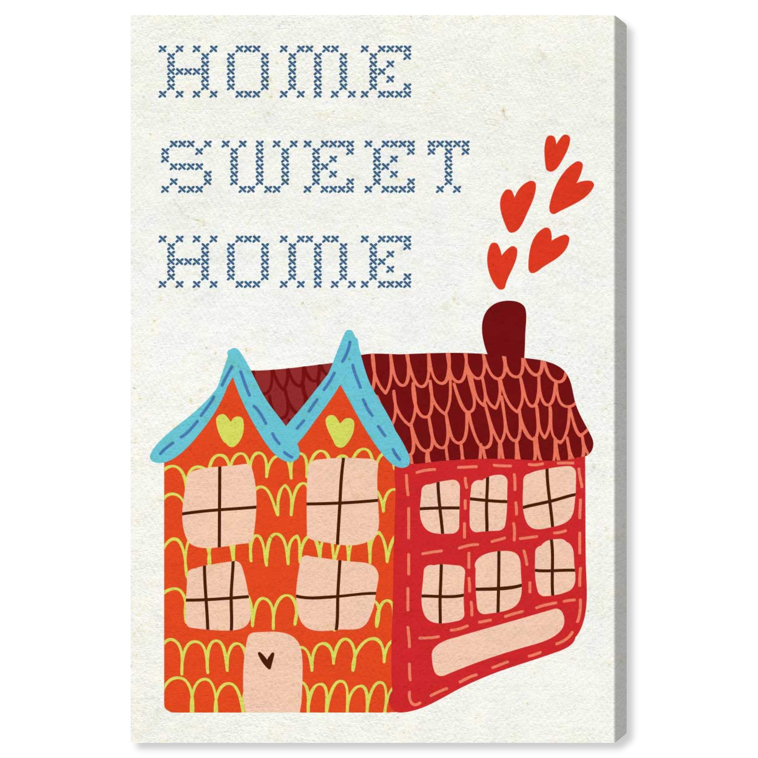 Oliver Gal Artist Co. 'Kids Sweet Home' Typography Wall Art Canvas Print - 20x30 Inch Orange & White Nursery Decor for Children's Bedroom, Playroom & Baby Shower Gift