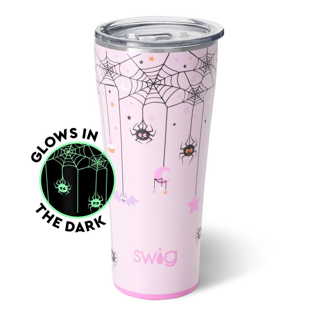 32oz Insulated Stainless Steel Tumbler with Lid - Leakproof Travel Coffee Mug, Cup Holder Friendly, Double Wall Vacuum Insulation for Hot & Cold Drinks - Perfect for Commuting, Camping, Office & Outdoor Activities (Sweet And Spooky Design)
