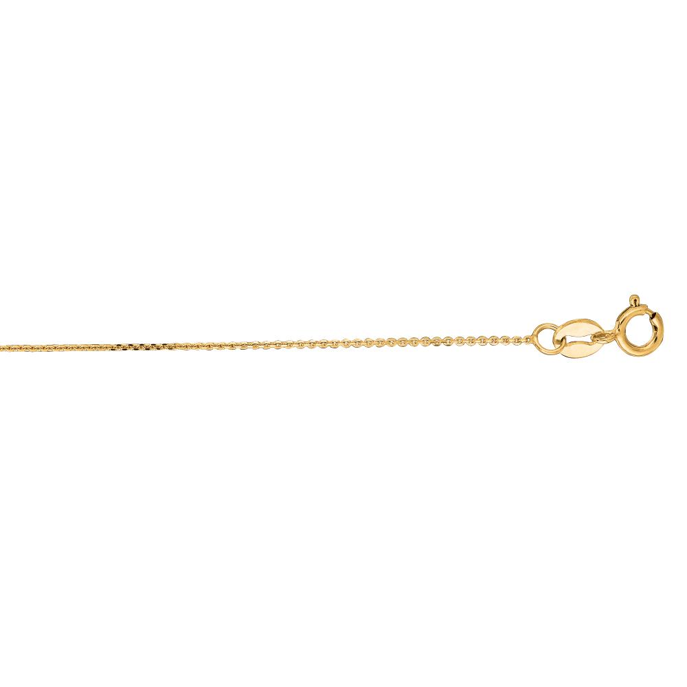 14K Gold 0.5mm Diamond Cut Flat Cable Chain Necklace - Dainty & Elegant Jewelry for Women, Perfect for Layering, Everyday Wear & Special Occasions
