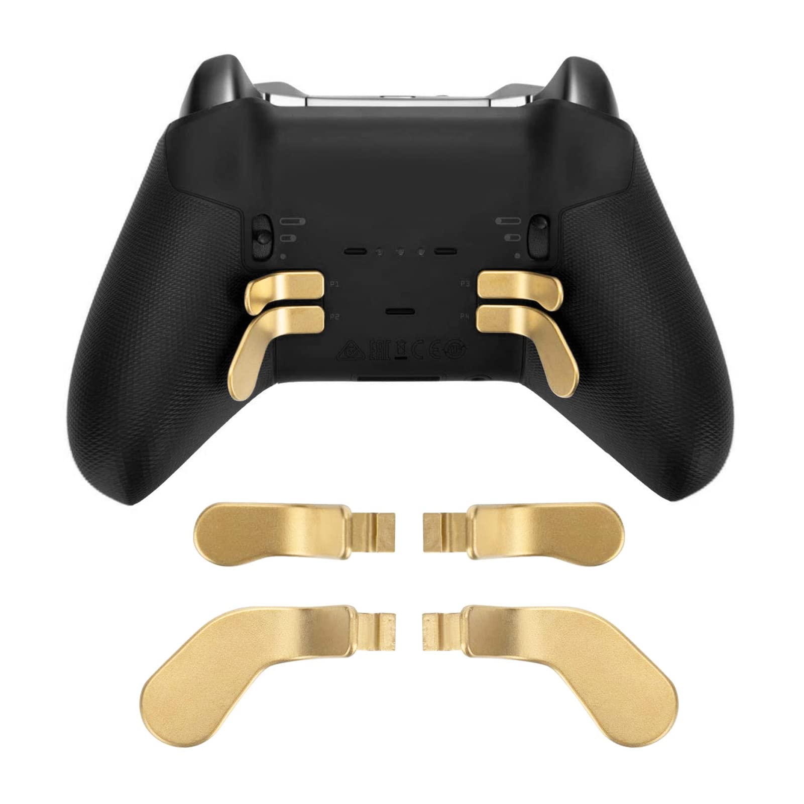Premium 4PCS Metal Joystick Thumbsticks - Stainless Steel Replacement Paddles for Elite Series Controllers (Gold) | Enhanced Grip for Gaming, FPS & Competitive Play
