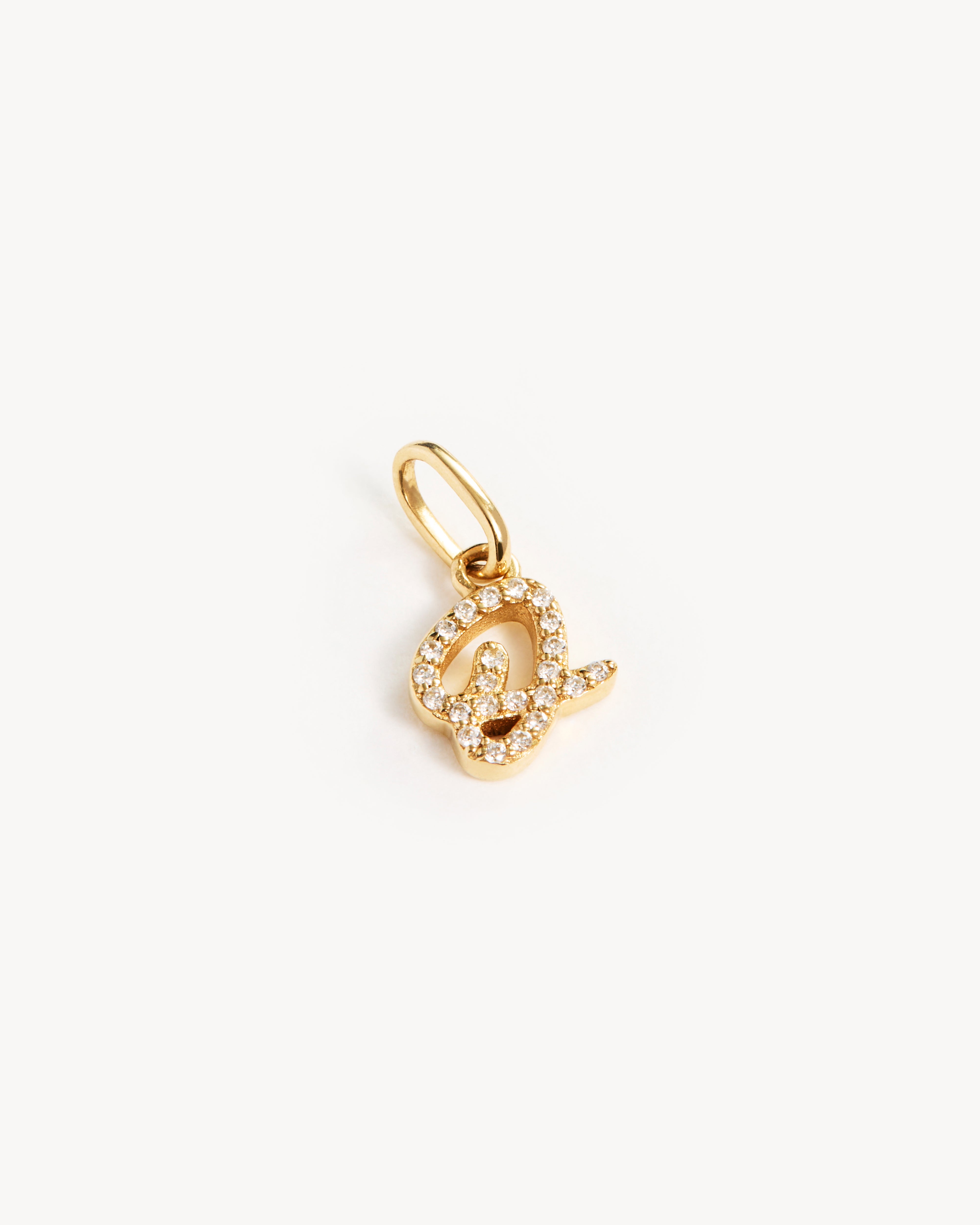 14K Solid Gold Forever Love Diamond Letter Necklace Pendant - Personalized Initial Jewelry Gift for Women, Perfect for Valentine's Day, Anniversary & Special Occasions