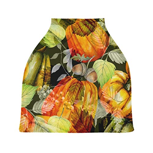 Autumn Pumpkin Nursing Cover - Breathable Carseat Canopy for Babies | Breastfeeding & Stroller Use
