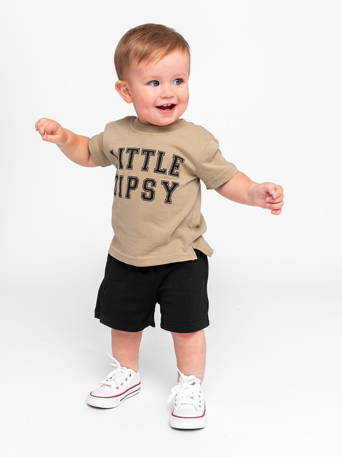 LB Collegiate Tee - Soft Cotton Vintage Style T-Shirt for Men & Women in Tan | Casual Wear, Street Fashion, and Everyday Comfort