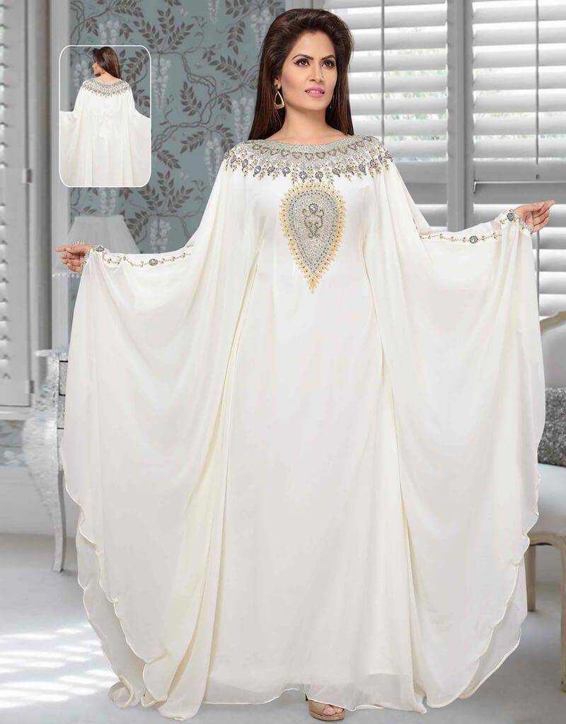 Elegant Dubai Style Kaftan with Butterfly Sleeves - Flowy Farasha Dress for Women | Perfect for Beach Cover-ups, Resort Wear & Special Occasions
