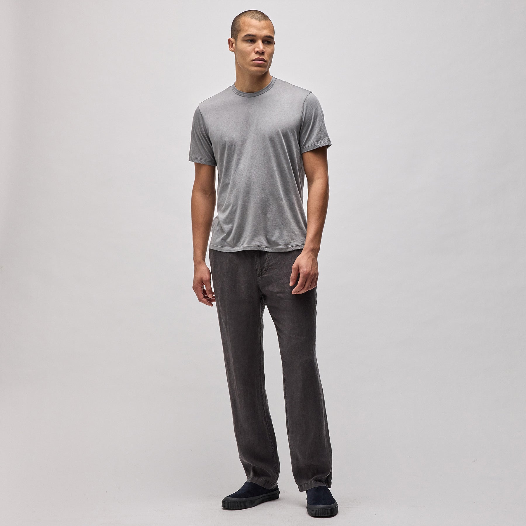 Luxe Lotus Jersey Tee - Soft & Comfortable Women's T-Shirt in Silver Grey | Casual Wear, Layering, Everyday Outfit