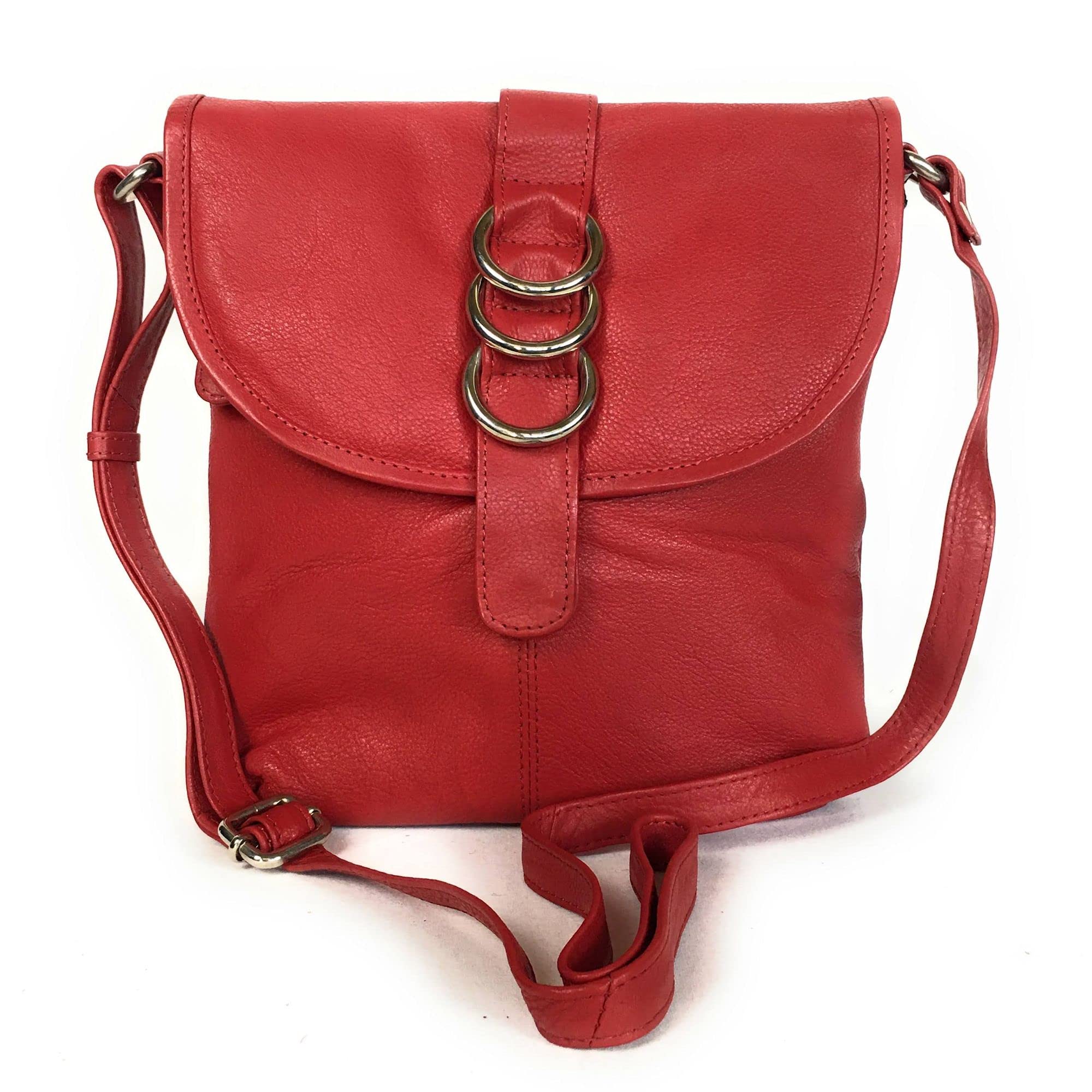Stylish Red Leather Crossbody Handbag for Women - 130 Model | Perfect for Everyday Use, Travel & Shopping