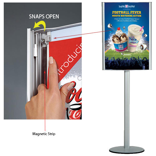 Silver Convex Sign Holder for 24