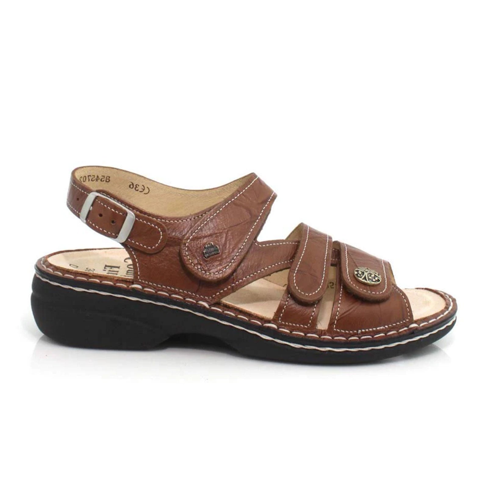 Finn Comfort Gomera S Backstrap Sandal for Women - Premium Leather Comfort Sandals in Cognac Brown | Perfect for Beach Vacations, Summer Walks & Casual Outings
