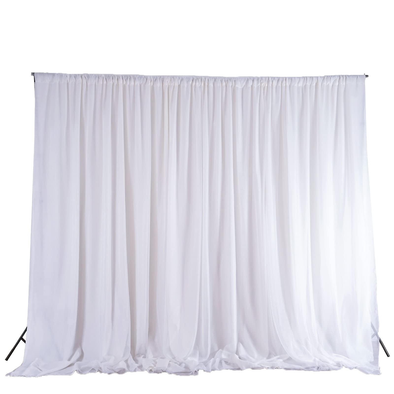 20 ft x 10 ft White Chiffon Fabric Backdrop Drapes Curtain for Wedding Decorations, Photo Booth, Reception & Photography - Elegant Party Supplies for Bridal Showers, Baby Showers & Special Events