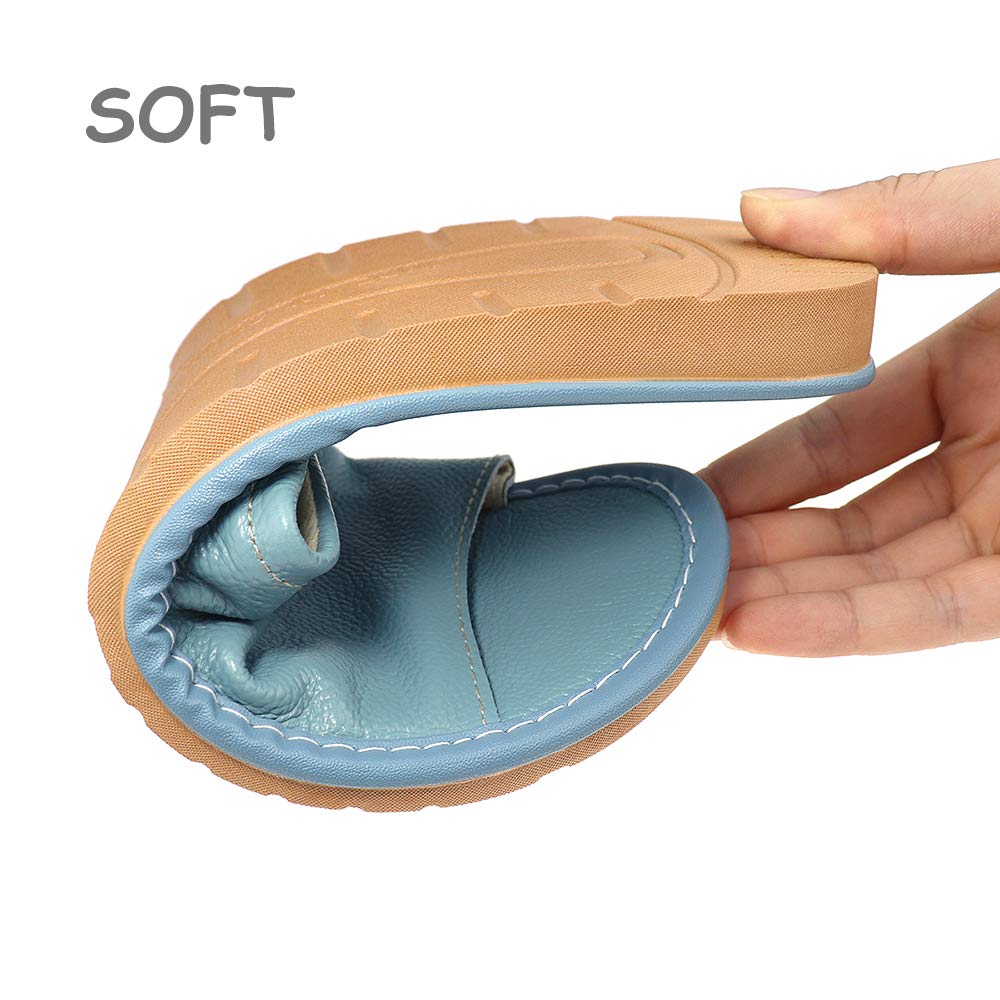 Premium Genuine Leather Slippers - Open Toe Indoor Slides for Men & Women | Soft Comfortable House Shoes for Bedroom, Office & Lounge | Ideal Gift for Her/Him | Breathable Casual Home Sandals for Relaxation & Daily Wear