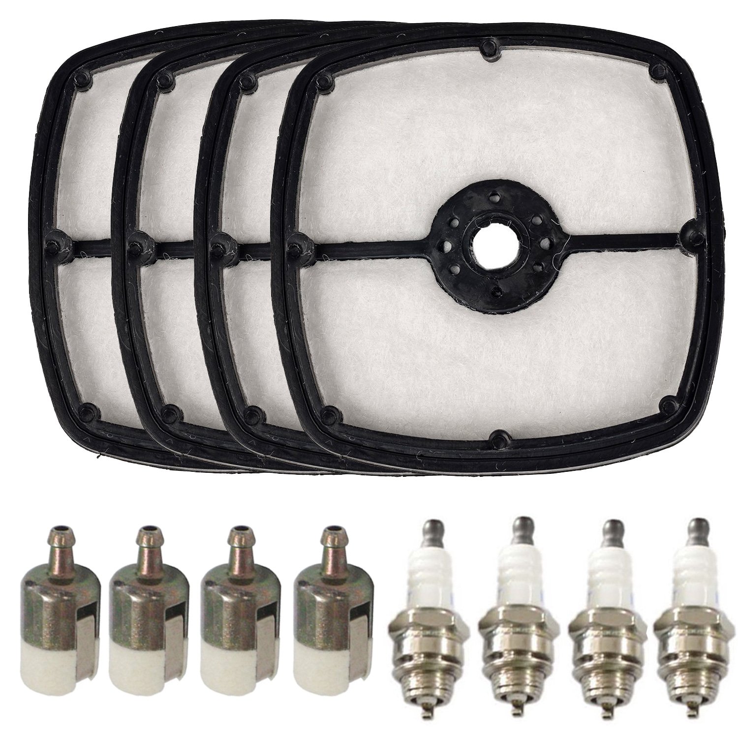 HIFROM 4-Piece Tune Up Kit - Air Filter, Fuel Filter & Spark Plug Replacement for Echo GT200 GT225 GT201 PB200 HC150 SRM210 ES210/211 Trimmers & Blowers - Lawn Mower Maintenance Parts for Better Performance & Longer Engine Life