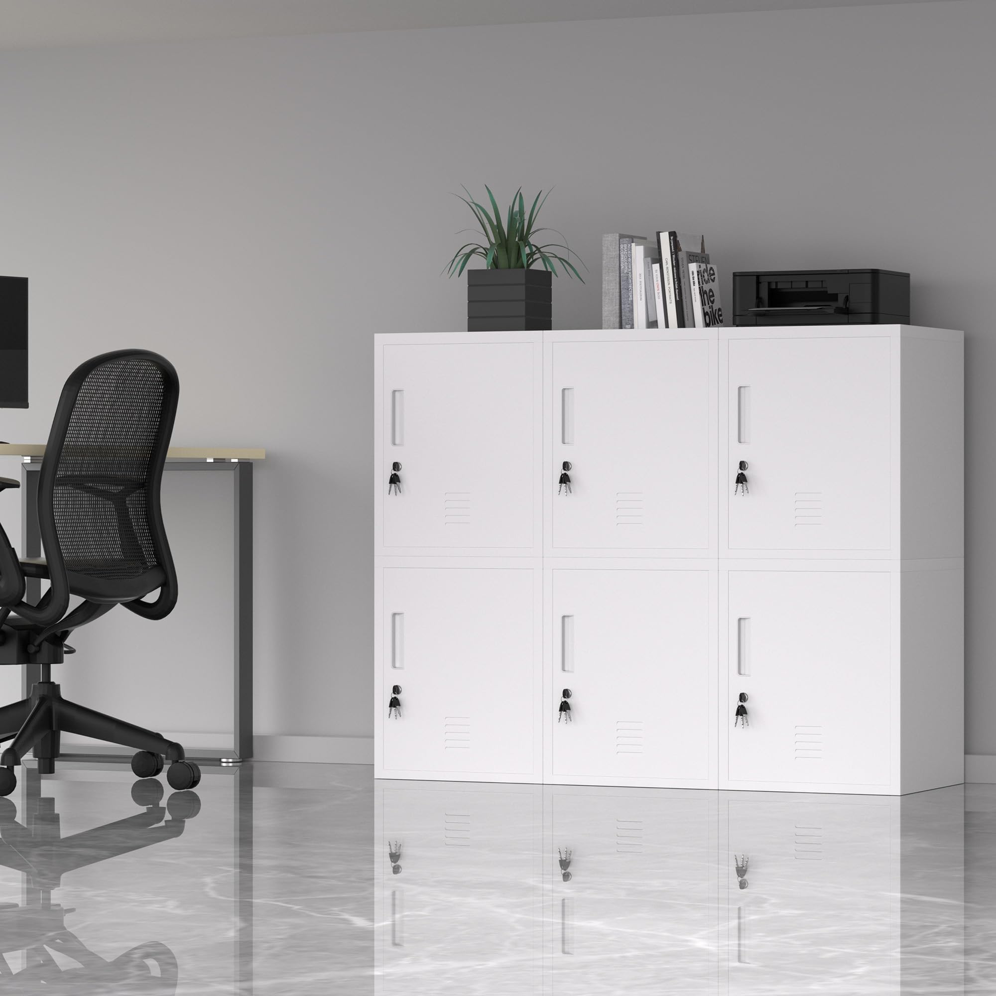 Metal Storage Locker Cabinet with Locking Door & Adjustable Shelf - Secure Organizer for Home, Office, Classroom & Workshop (White) - Perfect for Storing Supplies, Tools & Personal Items