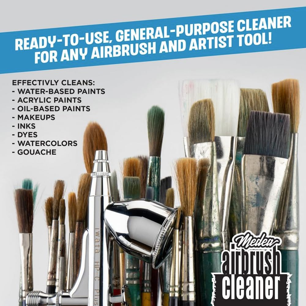 IWATA Medea Airbrush Cleaner 960 ml - Professional Airbrush Cleaning Solution for Artists & Hobbyists - Perfect for Model Painting, Tattoo Equipment & Nail Art