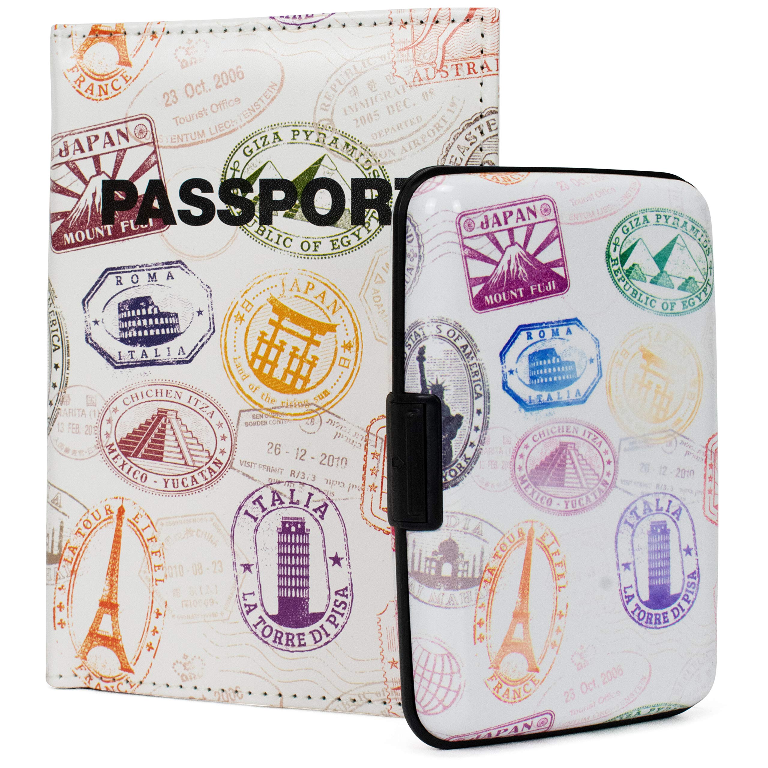 RFID Blocking Wallet and Passport Holder Set - Anti-Theft Travel Essentials for Secure Credit Cards & ID Protection (Ideal for Airports, Business Trips & International Travel)