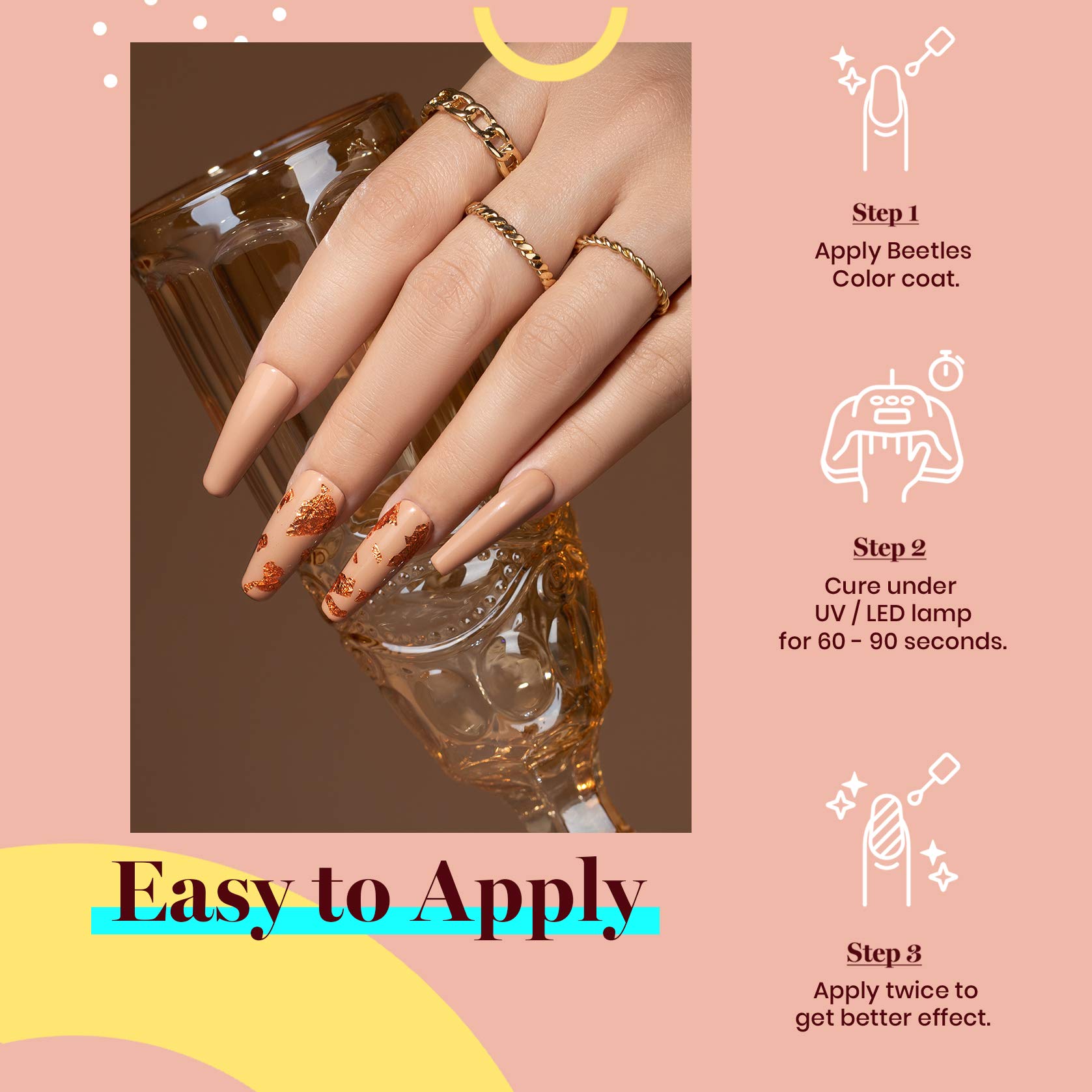 Beetles Kim Brown Nude Gel Nail Polish - 15ml Neutral Brown Soak Off UV LED Gel Polish for Fall Nails | DIY Manicure & Salon Professional Nail Art | Perfect for Home Use, Parties & Special Occasions