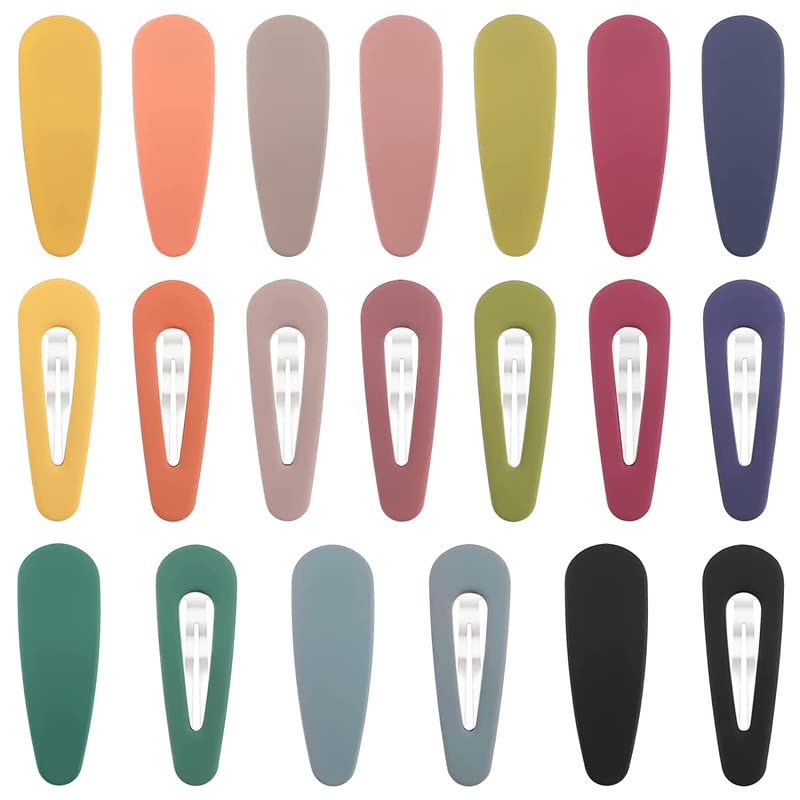 FAMEZA 20 Pack Hair Clips for Women & Girls - Acrylic Metal Snap Barrettes, Matte Hairpins Fashion Accessories for Kids & Teens - Perfect for School, Parties, and Everyday Styling