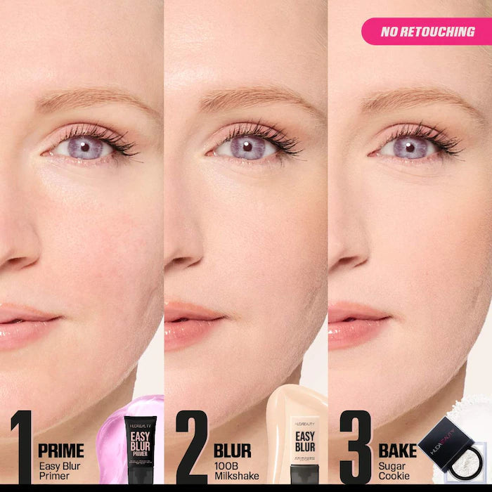 HUDA BEAUTY Easy Blur™ Natural Airbrush Foundation with Niacinamide - Lightweight, Buildable Coverage for Flawless Skin | Perfect for Everyday Wear & Special Occasions