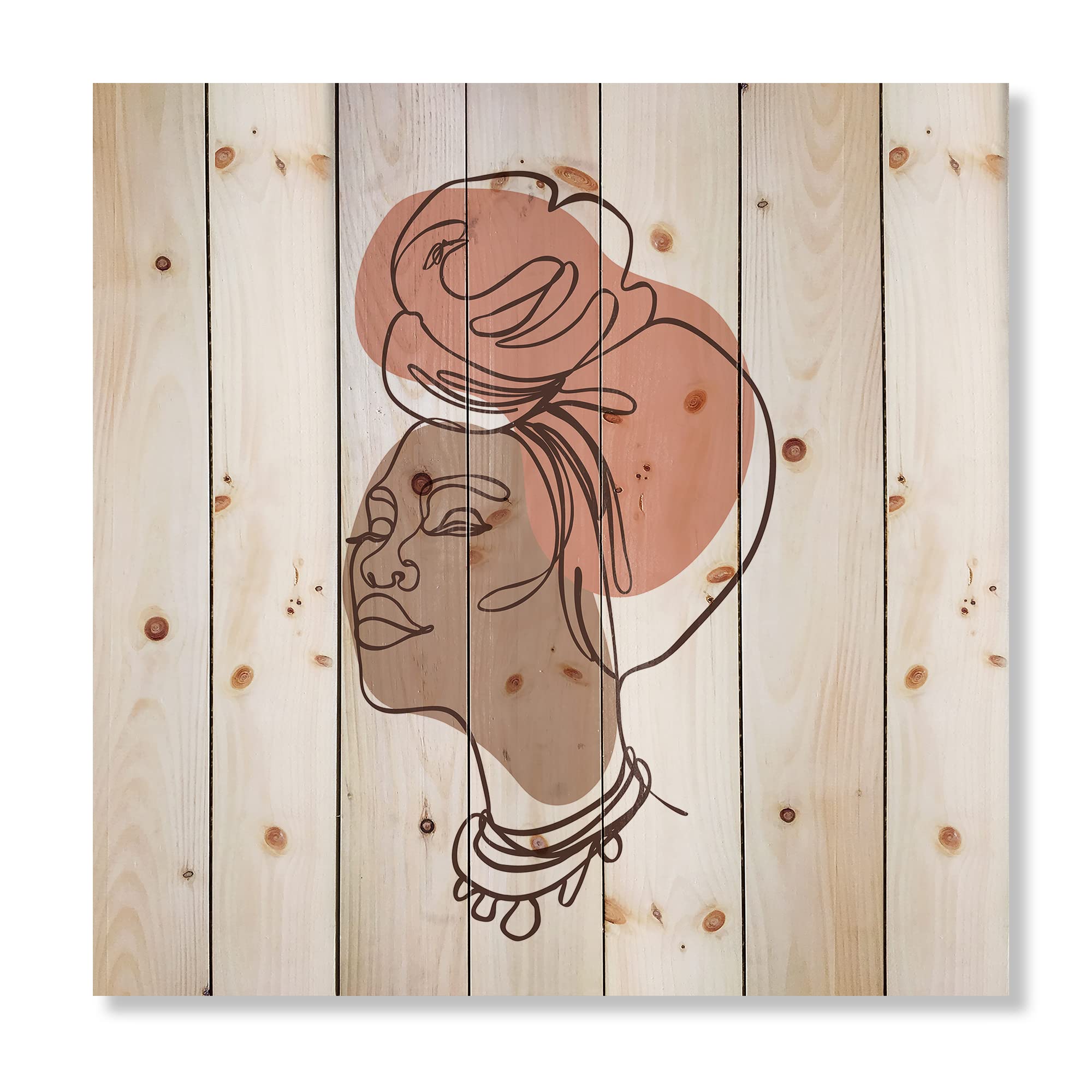 African American Woman Wood Wall Art - Modern Abstract Pine Decor for Living Room