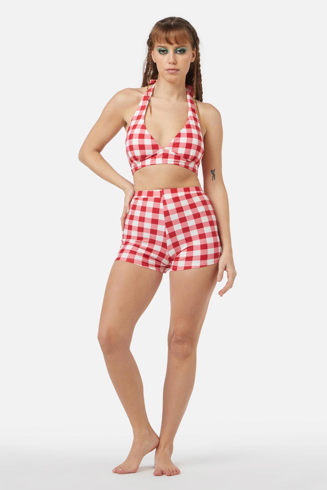 Jam Gingham Bikini Bottom - High Waisted Swimwear for Women, Summer Beach Vacation Essentials, Perfect for Pool Parties and Tropical Getaways
