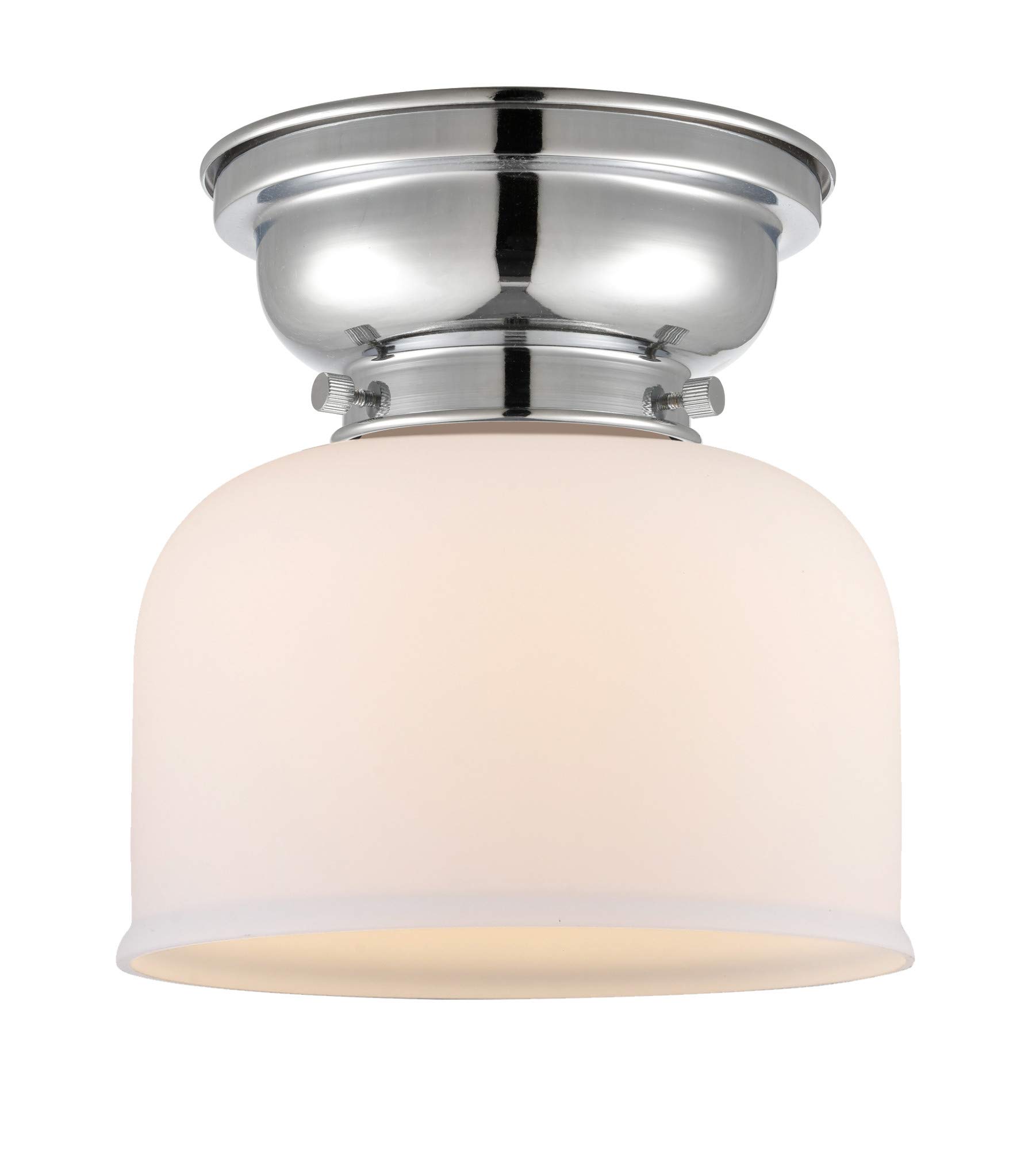Innovations 623-1F-PC-G71 8 Inch Large Bell Flush Mount Ceiling Light Fixture - 1 Light, Polished Chrome Finish - Perfect for Bedroom, Hallway, or Entryway Lighting