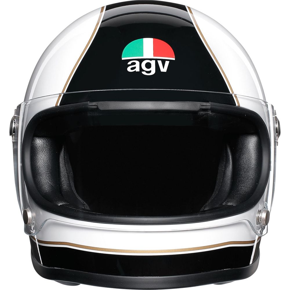 AGV X3000 Full Face Motorcycle Helmet - Super Black & White - DOT & ECE Certified for Street & Racing Use