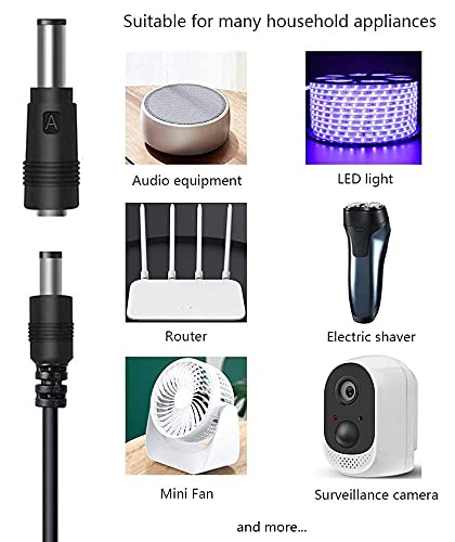 USB to DC Power Cable with 11 Connectors - Universal Adapter for HUB Splitter, Mini Fans, DJ Controllers, LED Lights, Routers, Speakers, LCD Monitors, CCTV Cameras & TV Boxes - Perfect for Home Office, Studio & Electronic Devices Power Supply