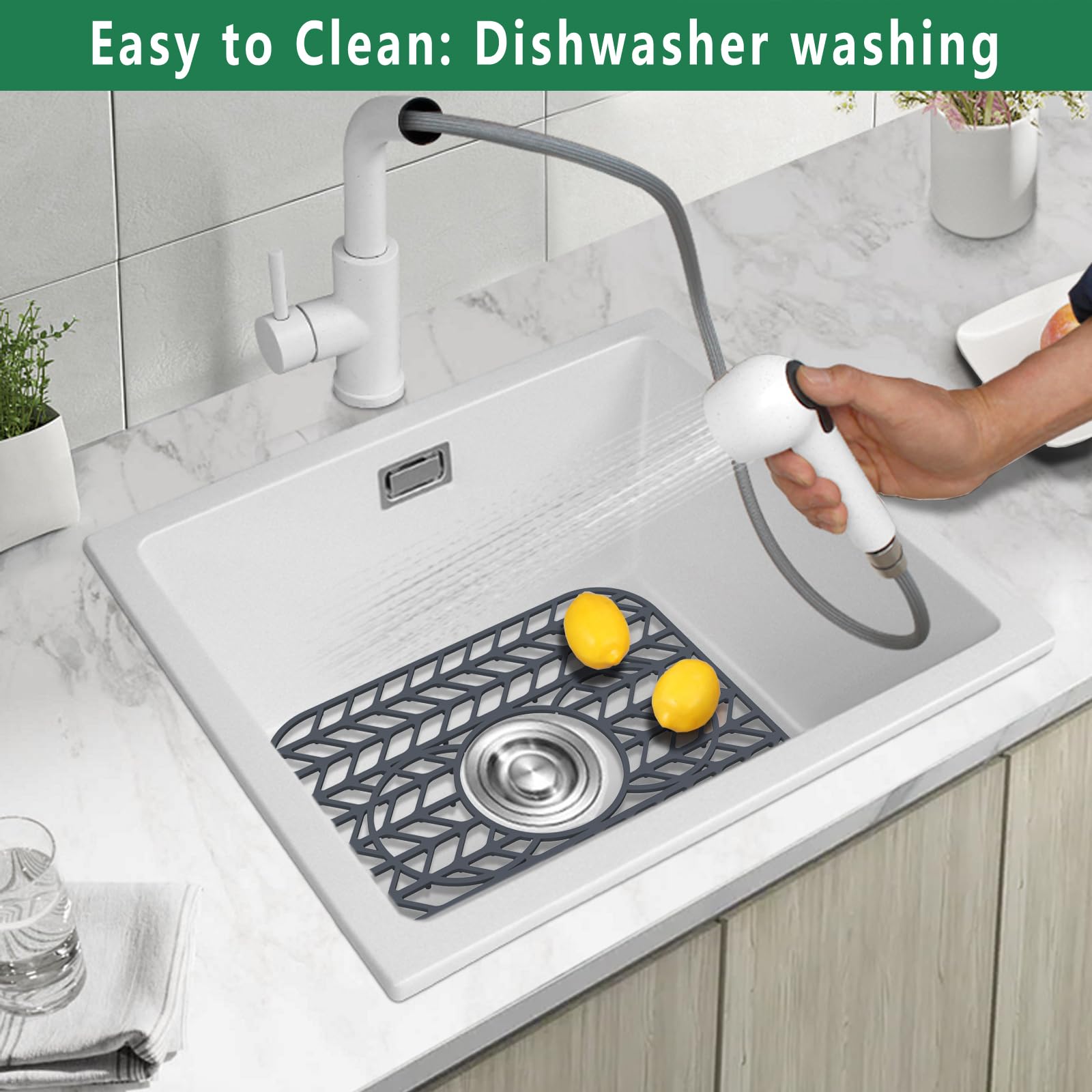 GUUKIN Non-Slip Silicone Sink Protector Mat - 13 5/8