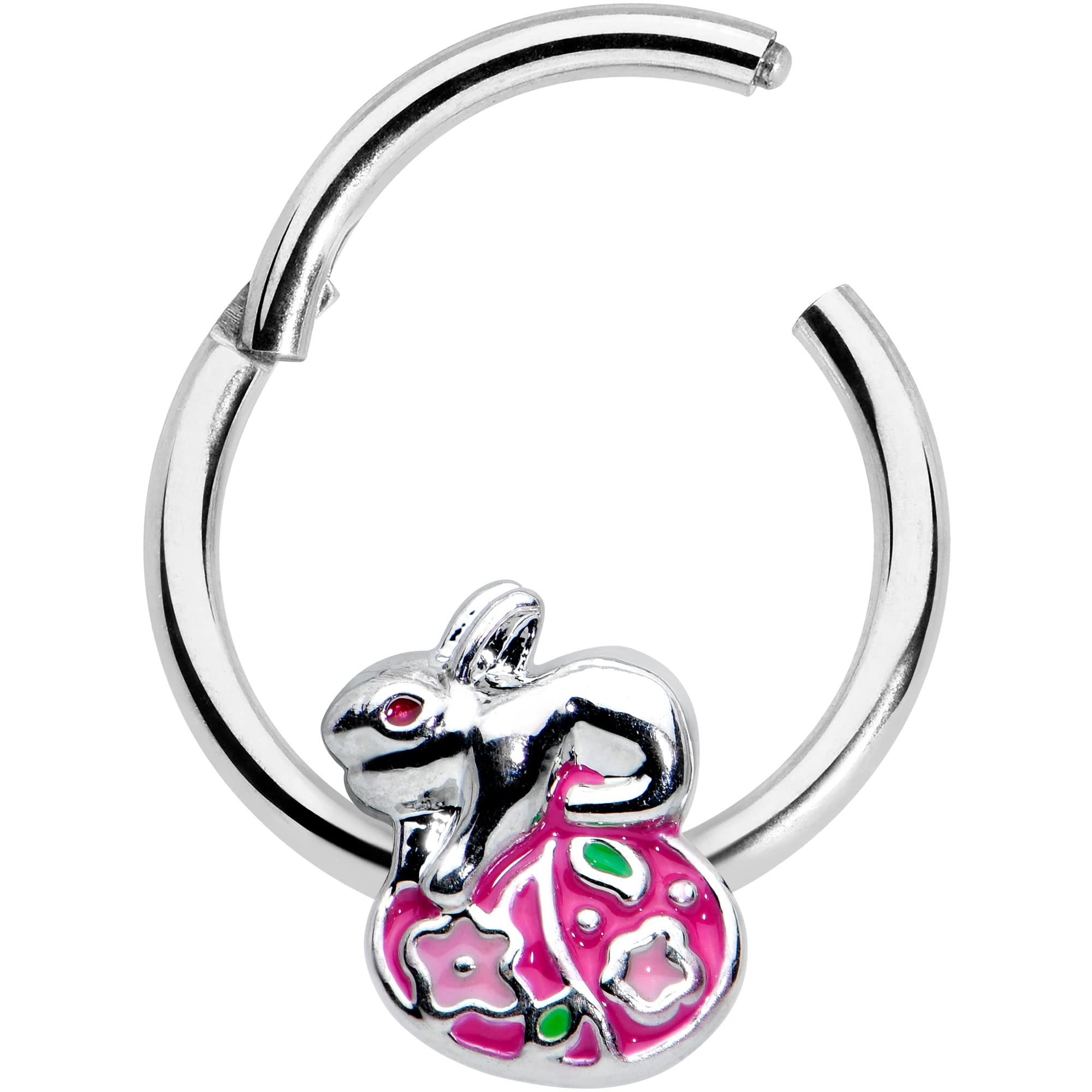 16G Steel Hinged Segment Ring - Seamless Cartilage Hoop for Women | Body Candy Nipple, Nose & Ear Piercing Jewelry | Perfect for Festive Occasions, Bunny Lovers & Everyday Wear
