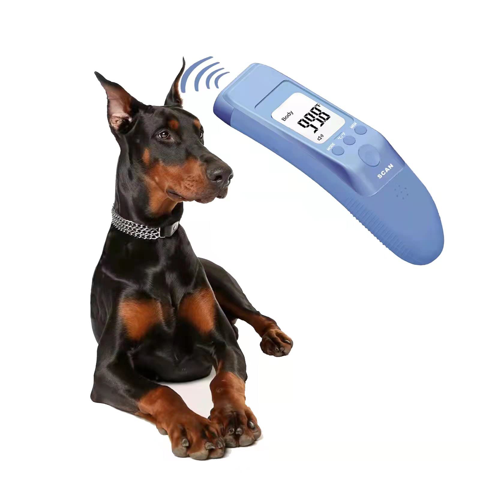 Fast & Accurate Dog Ear Thermometer - 1 Second Reading for Precise Pet Body Temperature Measurement - Perfect for Home Pet Care & Veterinary Use