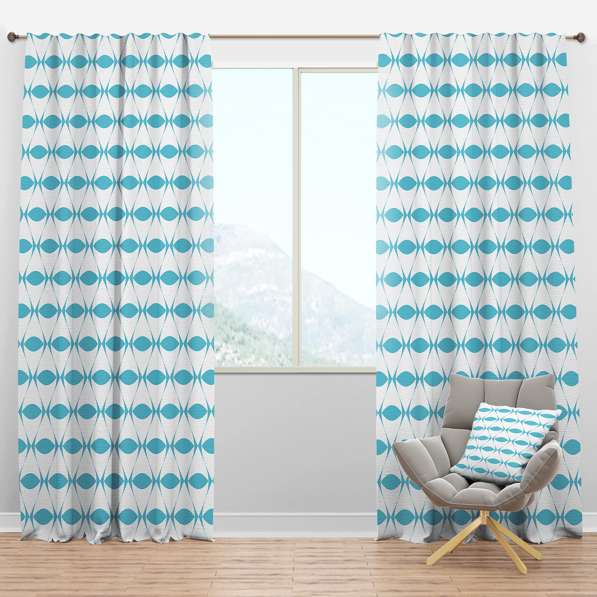 DesignQ Blackout Curtains - Abstract Retro Geometric Pattern Thermal Insulated Drapes for Bedroom & Living Room (52x84, Single Panel) - Perfect for Home Decor, Light Blocking & Energy Efficiency