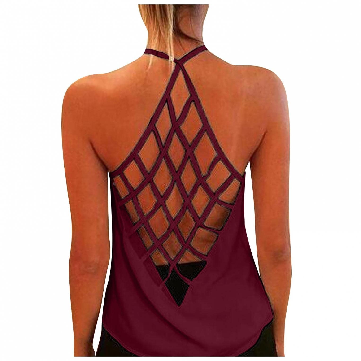 Women's Summer Sleeveless Pleated Backless Casual Tank Tops - Breathable Comfort for Beach, Vacation & Everyday Wear