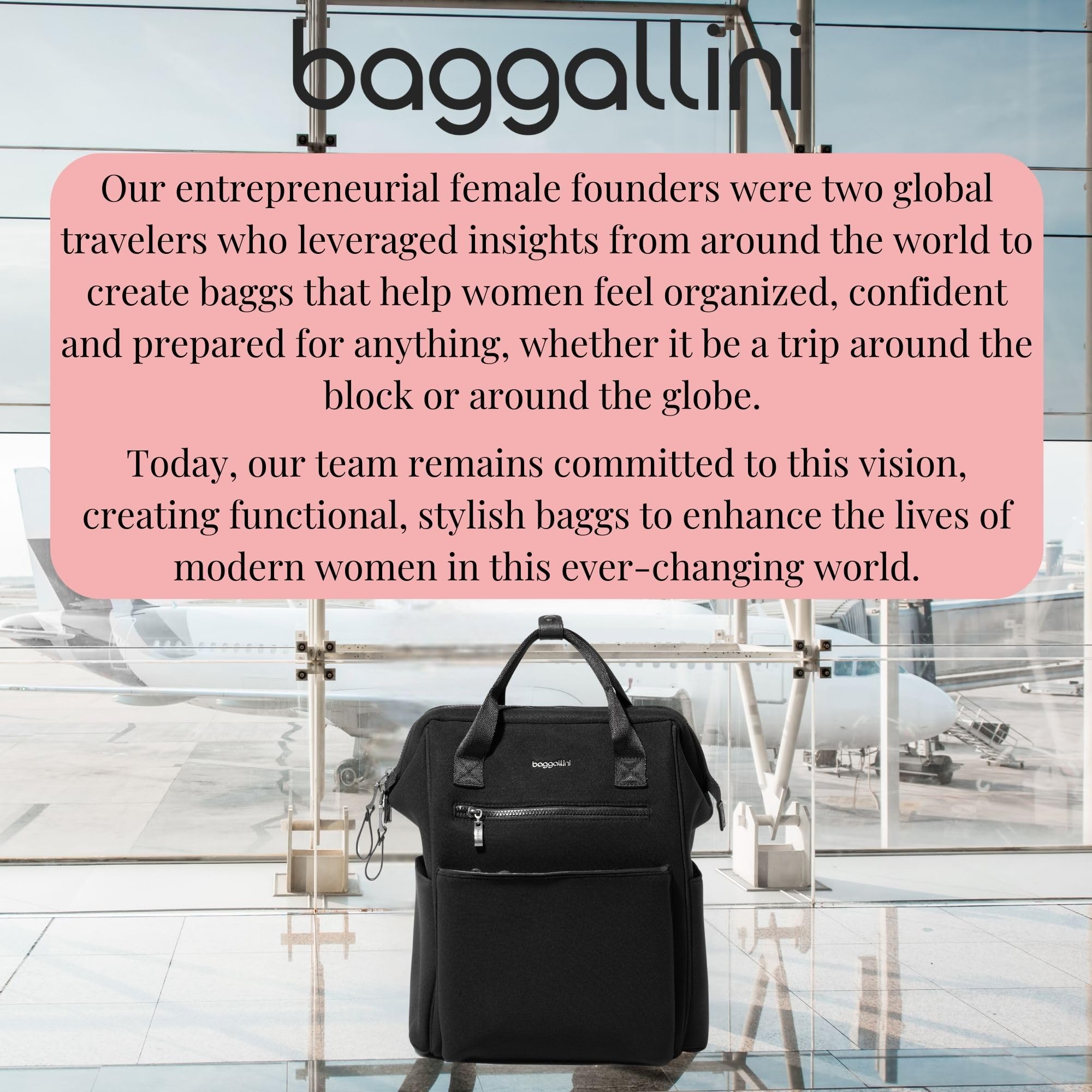 Baggallini Soho Backpack - Lightweight Water-Resistant Laptop Bag for Women Travel & Work