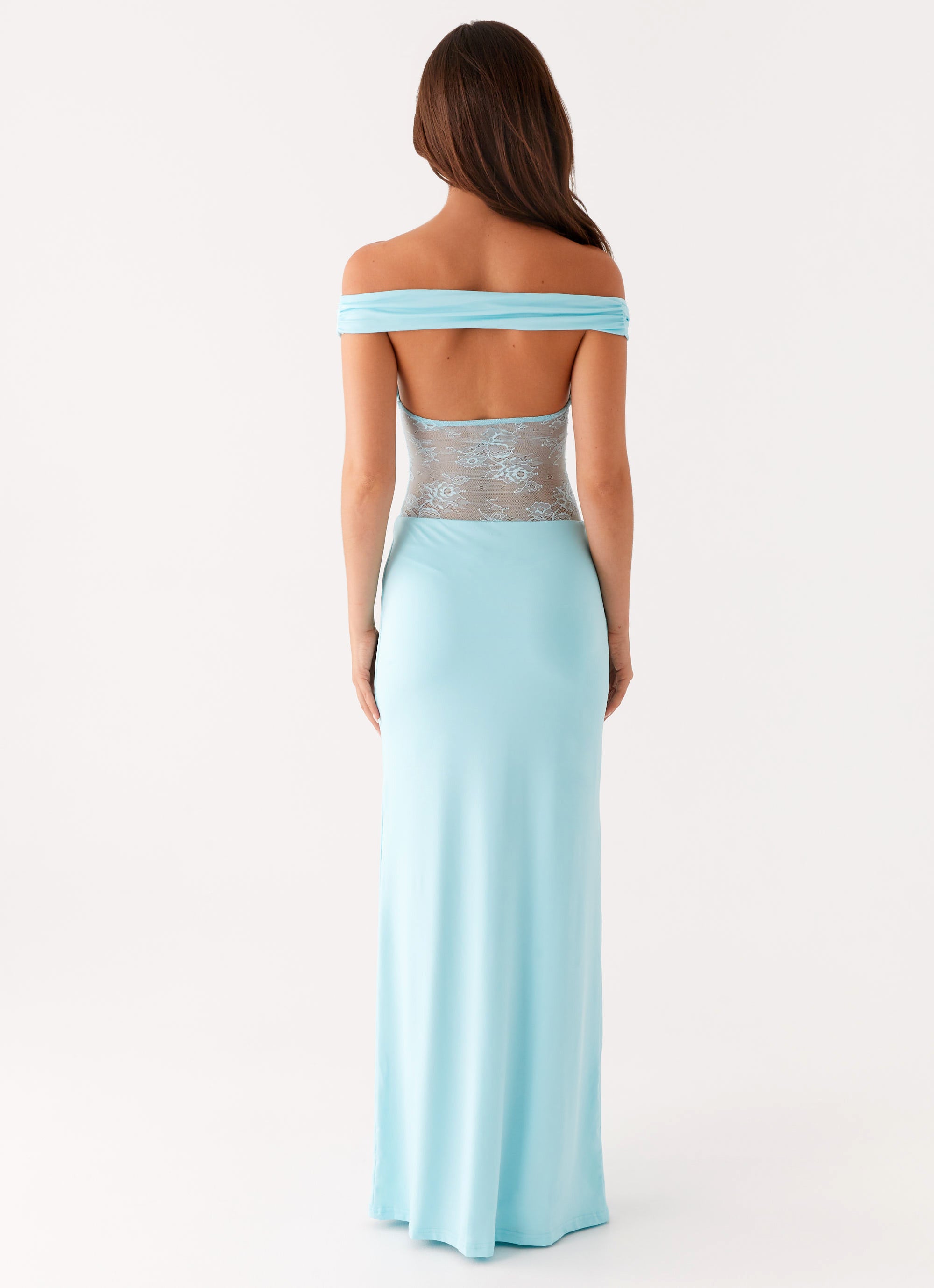 Elegant Turquoise Lace Maxi Dress for Women - Boho Chic Long Flowy Dress for Beach Wedding, Party & Special Occasions