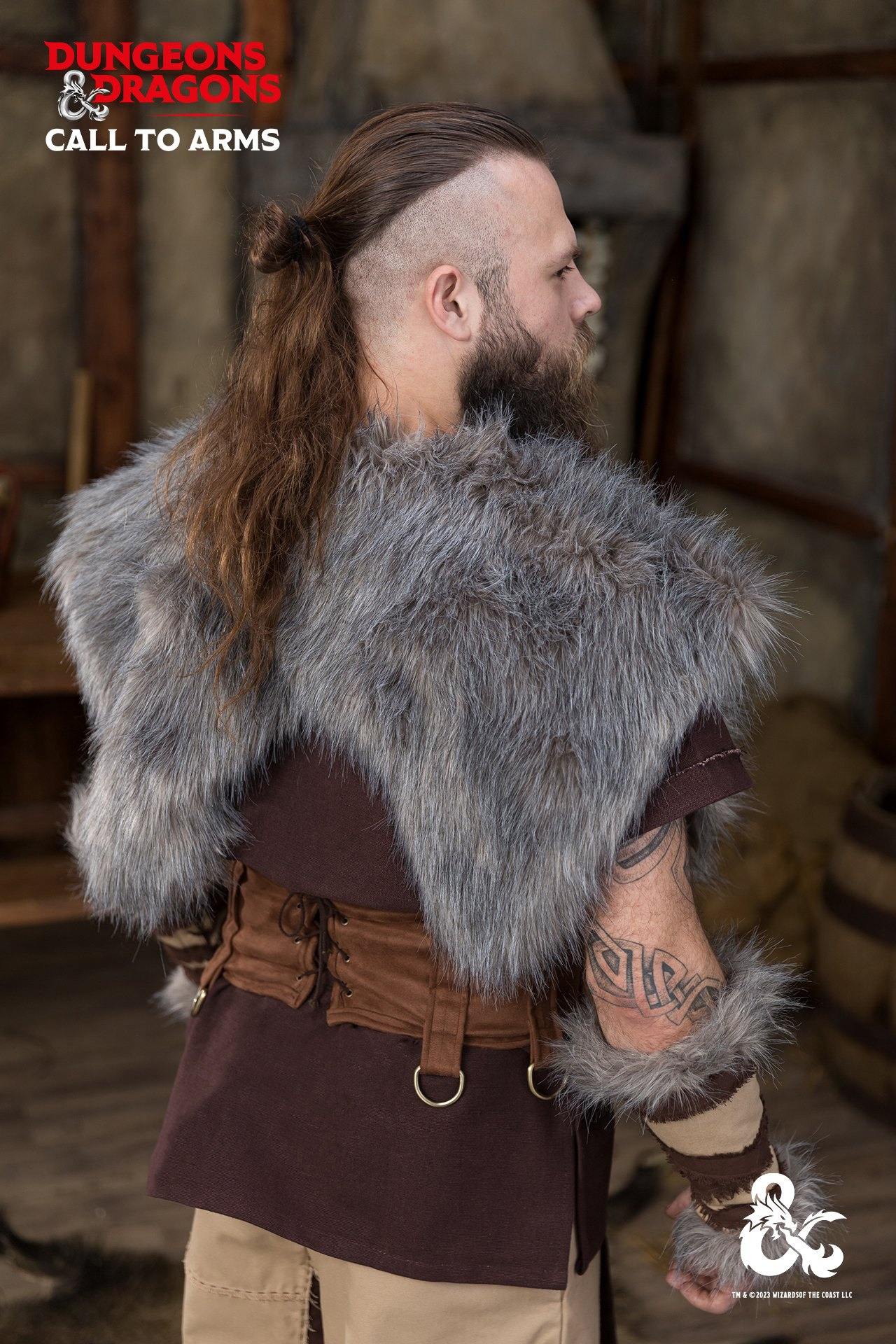 Dungeons & Dragons Barbarian Cape Cloak - Fantasy Roleplay Costume for Cosplay, LARP & D&D Game Nights