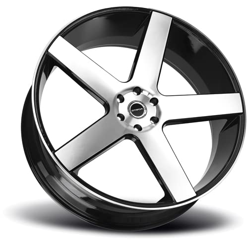 STRADA PERFETTO Custom Alloy Wheels - 22x9.5 Inches, +24 Offset, 6x135 Bolt Pattern, 87.1mm Hub - Gloss Black with Machined Face for Trucks & SUVs | Perfect for Off-Roading, Street Performance & Custom Builds