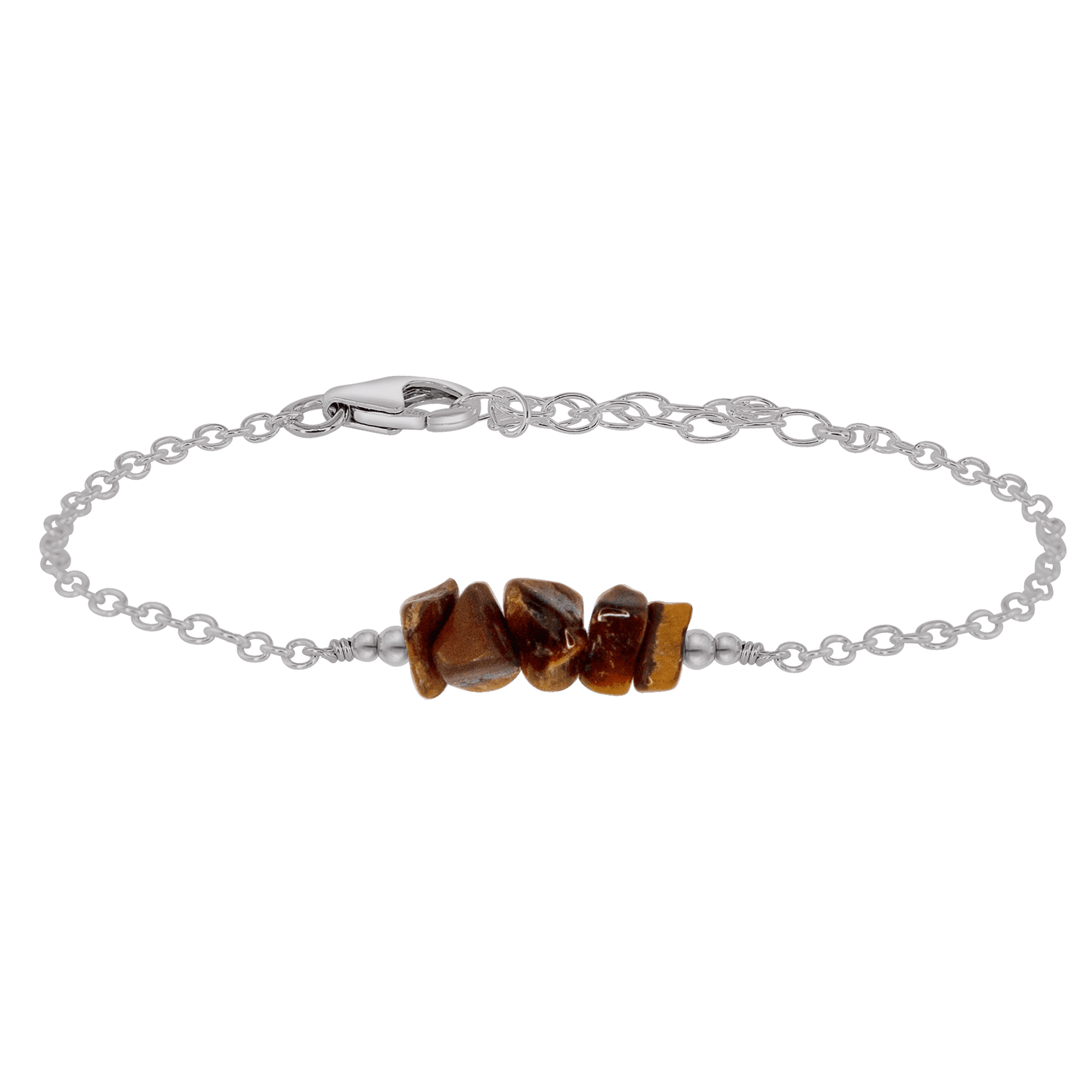 Tiger's Eye Chip Bead Bar Bracelet for Women - Natural Stone Healing Crystal Jewelry for Stress Relief & Positive Energy - Perfect for Yoga, Meditation & Everyday Wear