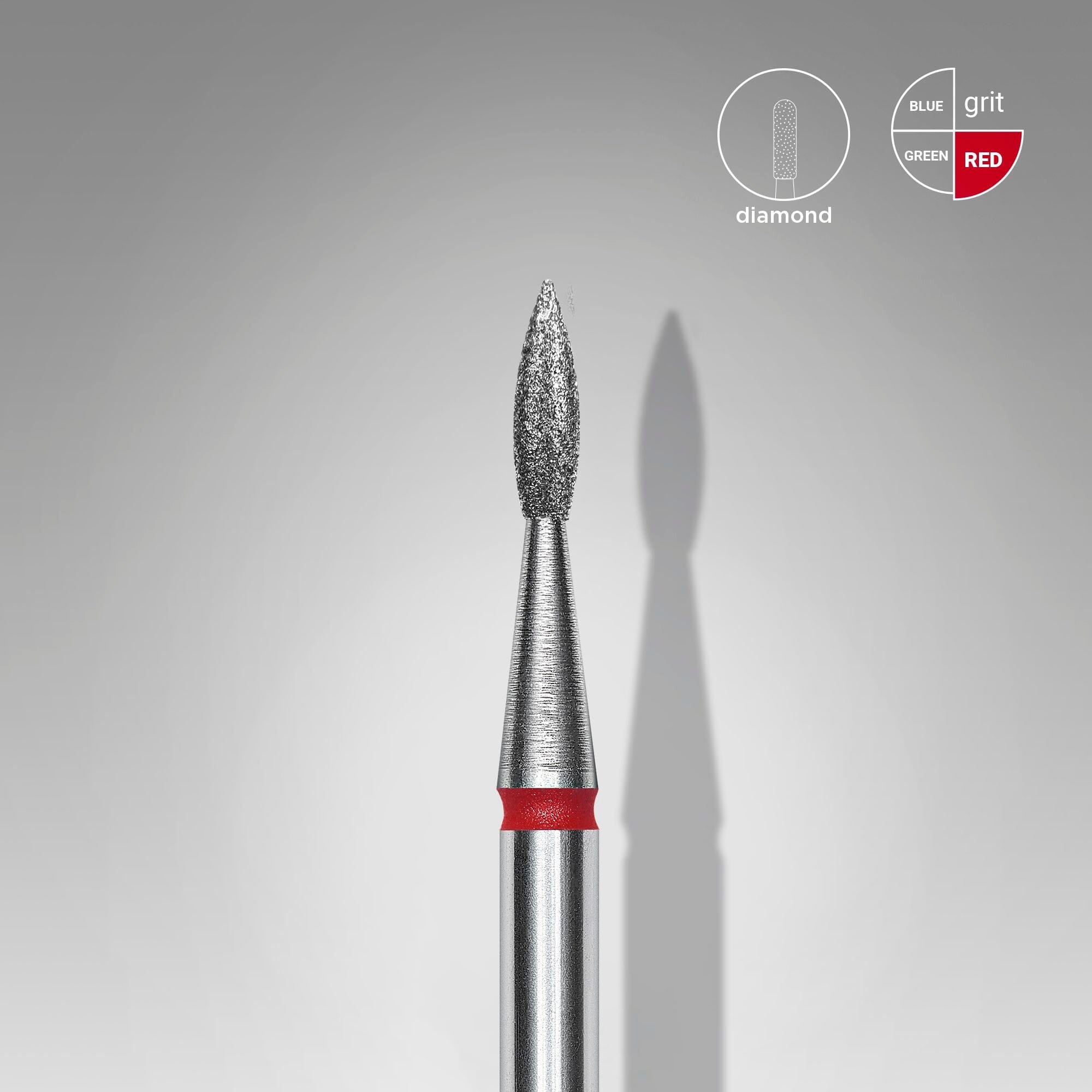 Staleks Professional Diamond Nail Drill Bit - Pointed Flame Red 1.8mm for Acrylic & Gel Nails - Perfect for Manicure, Pedicure & Nail Art