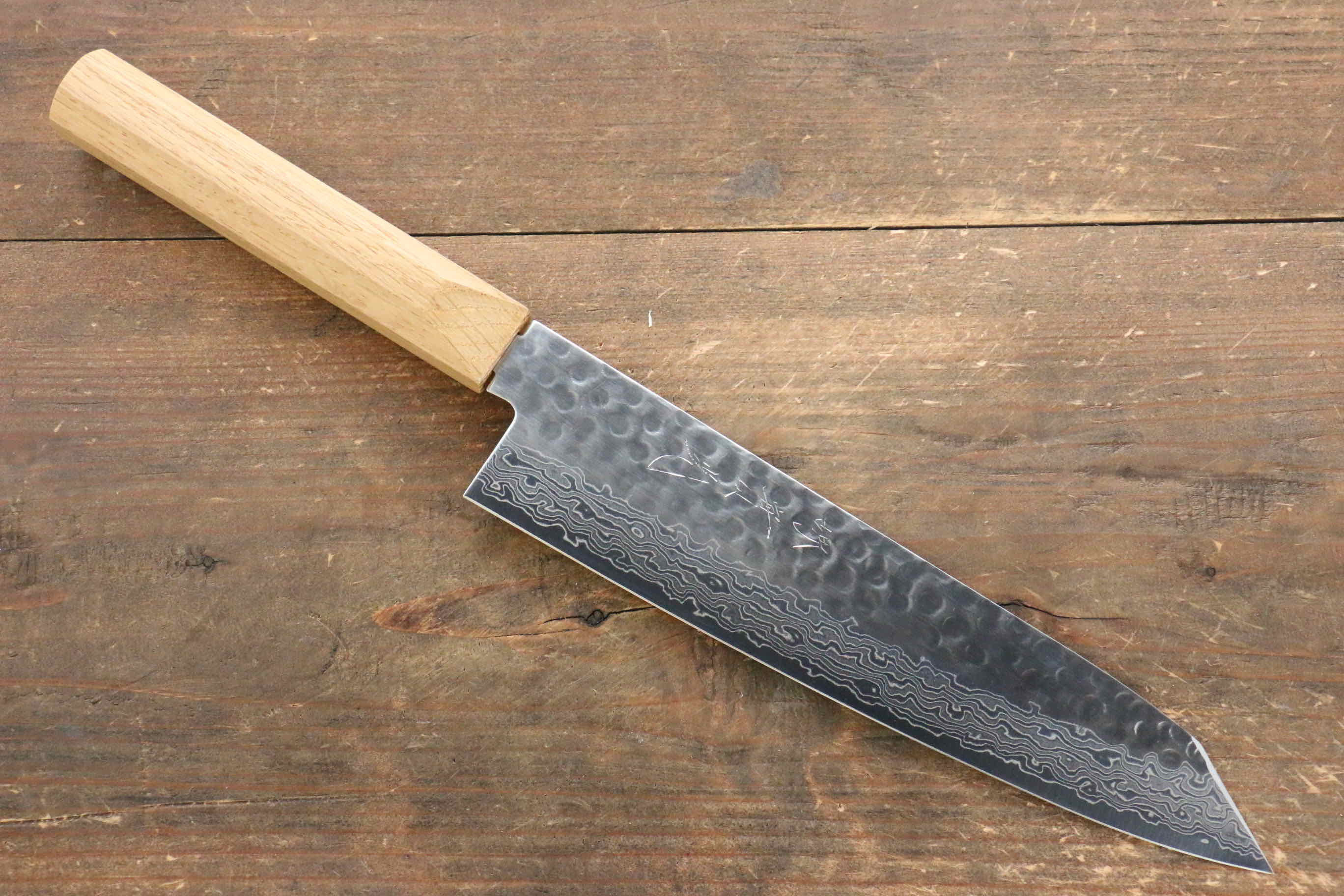 Premium Jikko VG10 17-Layer Gyuto Japanese Chef Knife - 200mm Oak Handle - Perfect for Sushi, Meat Slicing & Vegetable Chopping